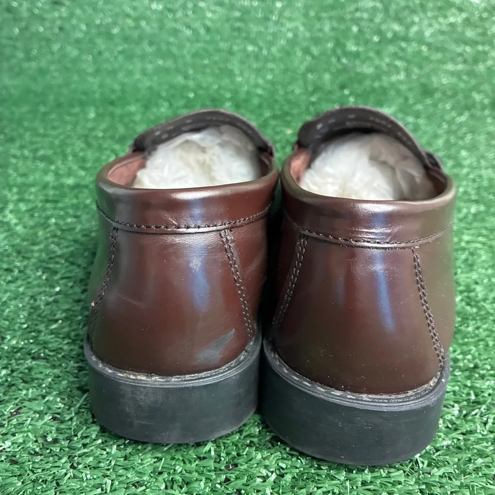 Bass Weejuns Katherine II Leather Penny Loafers Preppy Shoes Burgundy Womens 8.5